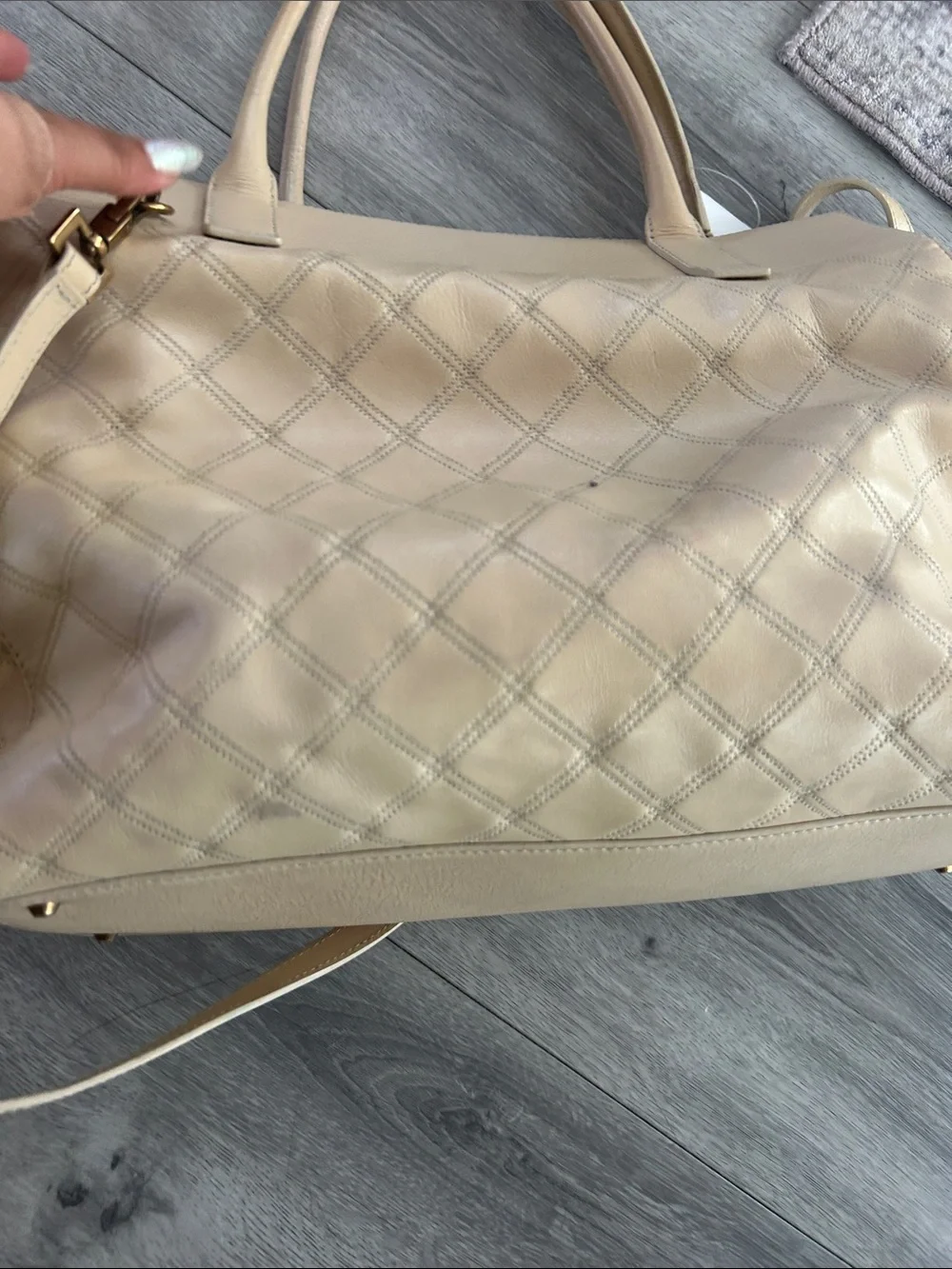NWOT MARC JACOBS LARGE BUDDY PELLE BEIGE LEATHER VINTAGE EFFECT BAG WOMAN